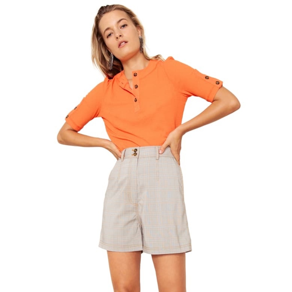 NWOT THE EAST ORDER Sage Orange Henley Top, small